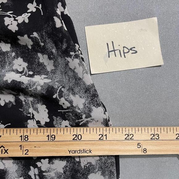 Simply Vera Wang Size XS Black Floral Chiffon Dress Whimsigoth Fairy Romantic - Picture 15 of 16